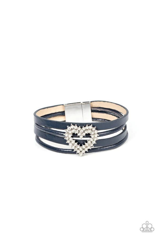 Heart Bracelet - Paparazzi Wildly In Love - Blue Bracelet