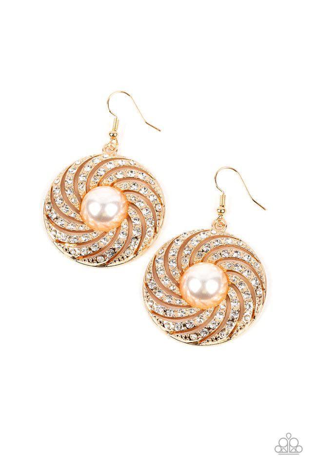 Paparazzi Vintage Vortex - Gold Earring