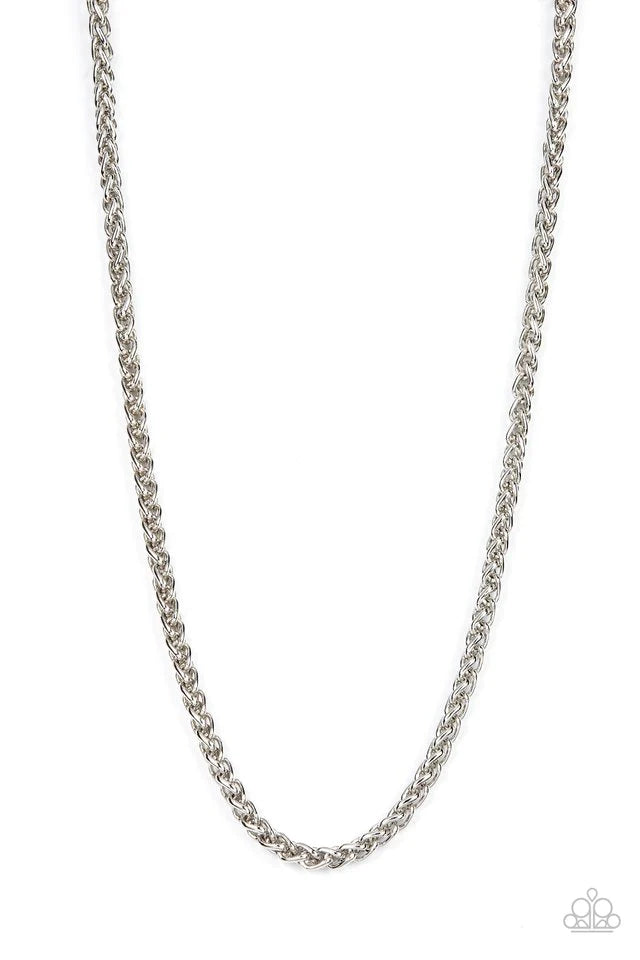 Paparazzi Metro Monopoly - Mens Silver Necklace