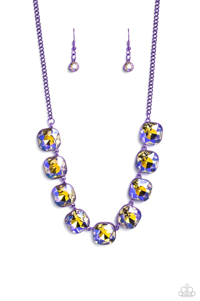 Paparazzi Combustible Command - Purple Necklace Set