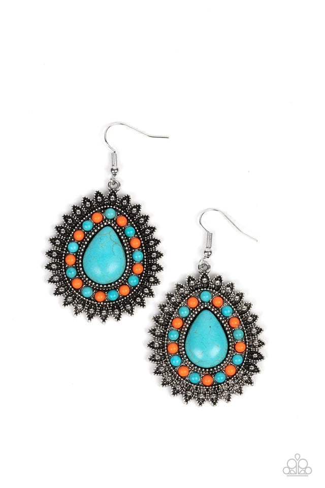 Paparazzi Sagebrush Sabbaticsl - Blue Earring Paparazzi Jewelry Images 