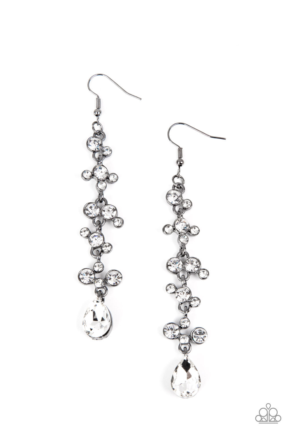 Paparazzi Wedding Day Dazzle - Black Earrings