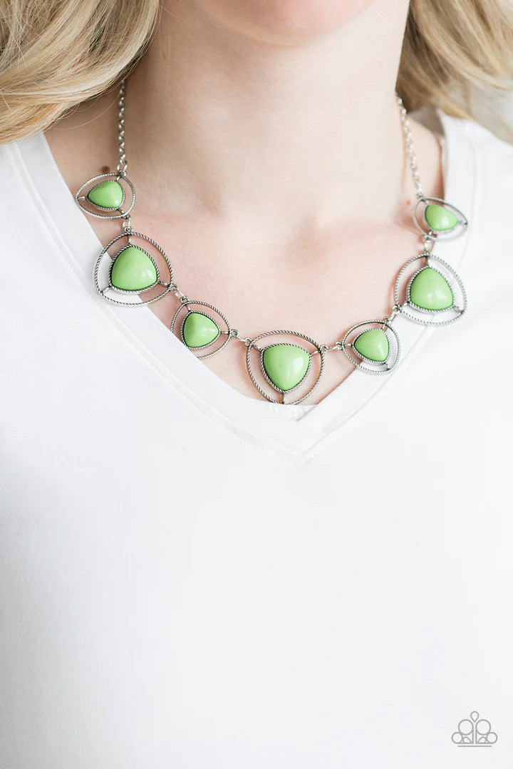 Paparazzi Make A Point - Green Necklace