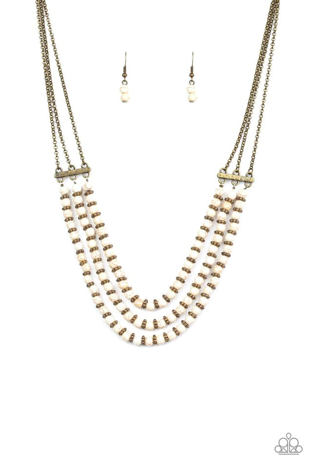 Paparazzi Terra Trails - White Necklace