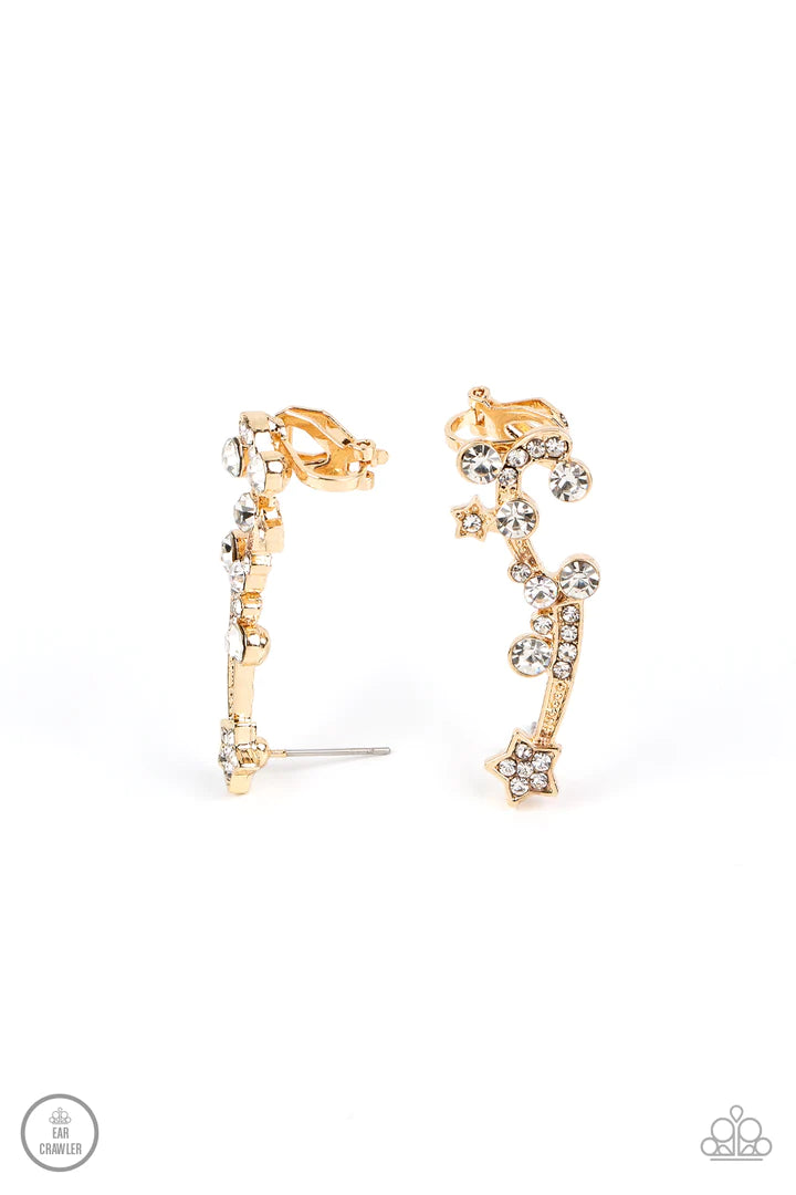 Paparazzi Astral Anthem - Gold Ear Crawler Paparazzi Jewelry Images 