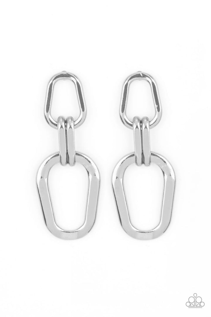 Paparazzi Harmonic Hardware - Silver Earrings Paparazzi Jewelry Images 