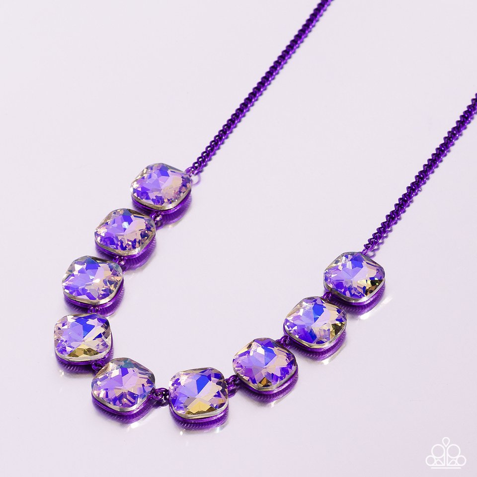 Paparazzi Combustible Command - Purple Necklace Set