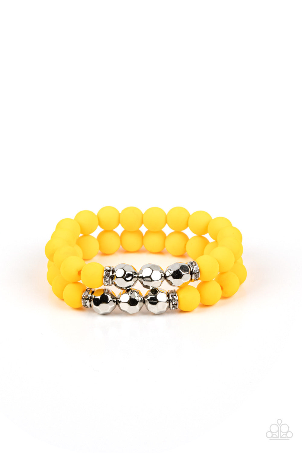 Paparazzi 2 Piece Set: Summer Splash - Yellow Necklace & Dip and Dive - Yellow Bracelet