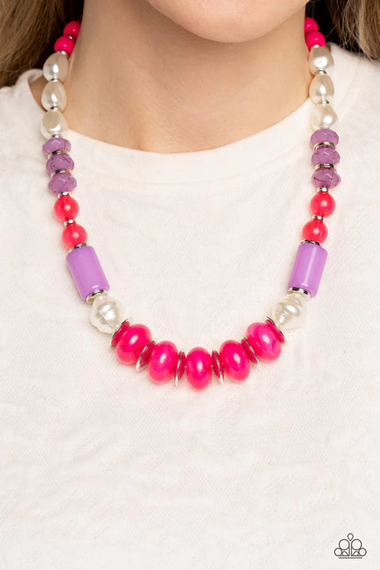 Paparazzi A Sheen Slate - Pink Necklace