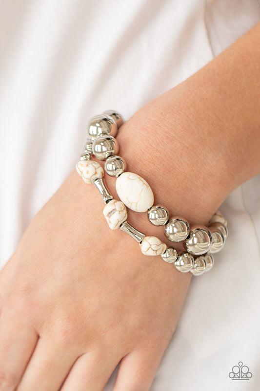 Paparazzi Authentically Artisan - White Bracelet - A Finishing Touch Jewelry