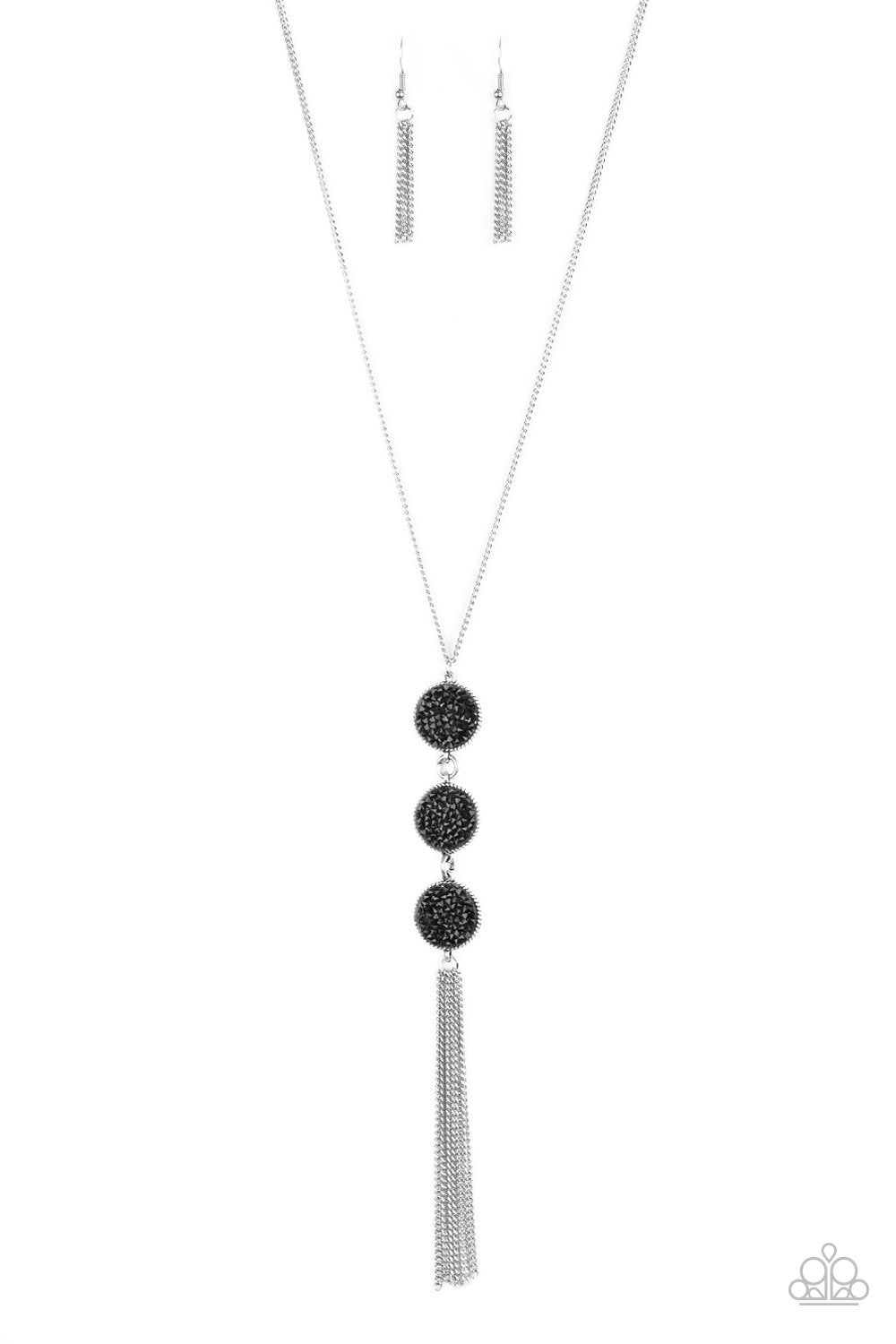 Paparazzi Triple Shimmer - Black Rhinestone Necklace - A Finishing Touch Jewelry