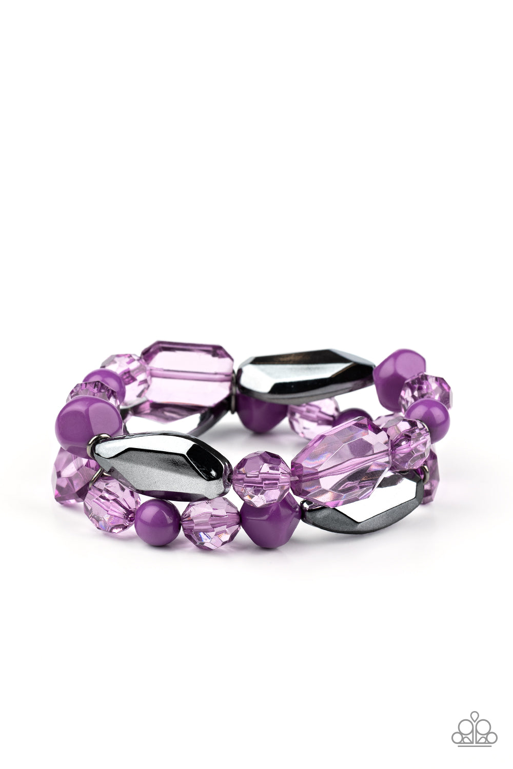 Paparazzi Rockin Rock Candy - Purple Bracelet - A Finishing Touch 