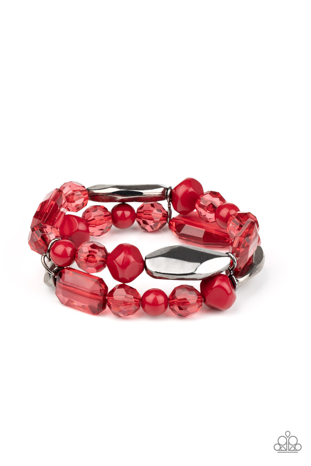 Paparazzi Rockin Rock Candy - Red Bracelet - A Finishing Touch 