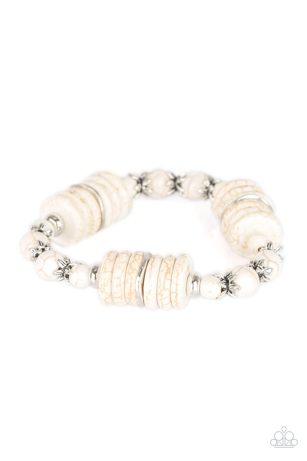 Paparazzi Sagebrush Serenade - White Bracelet - A Finishing Touch Jewelry