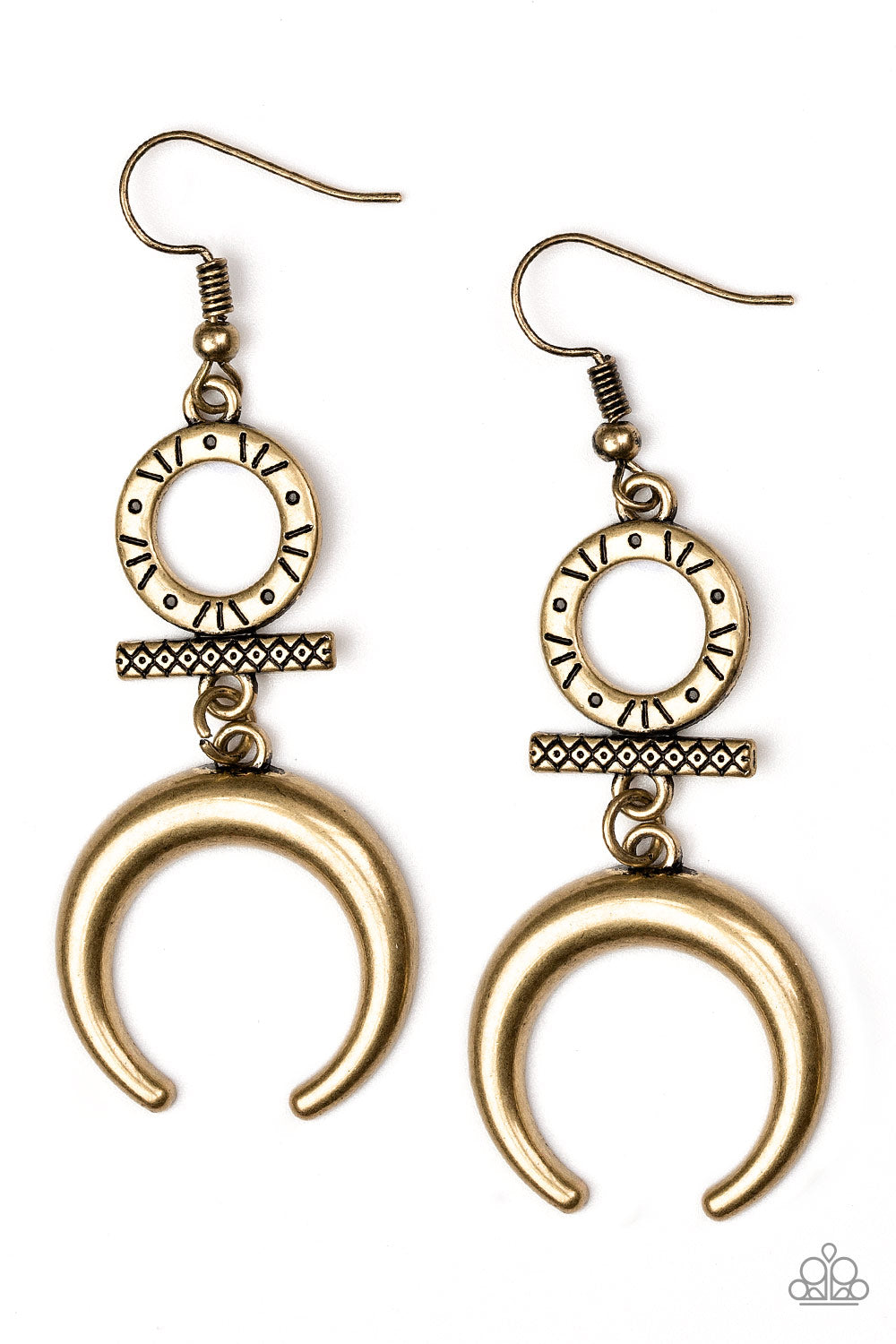 Paparazzi Majestically Moon Child - Brass Earrings - A Finishing Touch 