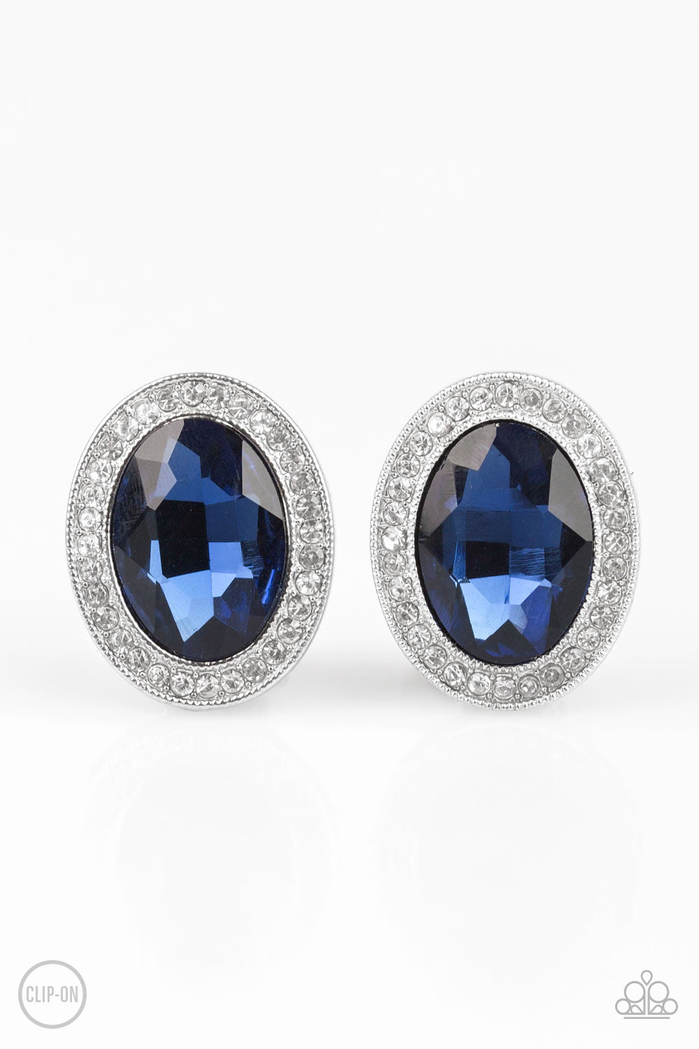 Paparazzi Only FAME In Town - Blue Clip-On Earrings - A Finishing Touch 