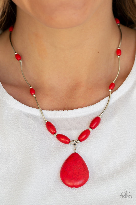 Paparazzi Explore The Elements - Red Necklace - A Finishing Touch 