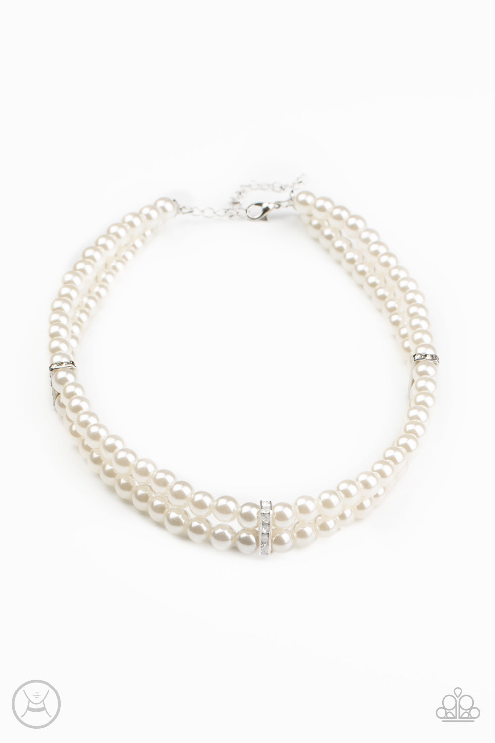 Paparazzi Put On Your Party Dress - White Choker Necklace - A Finishing Touch 