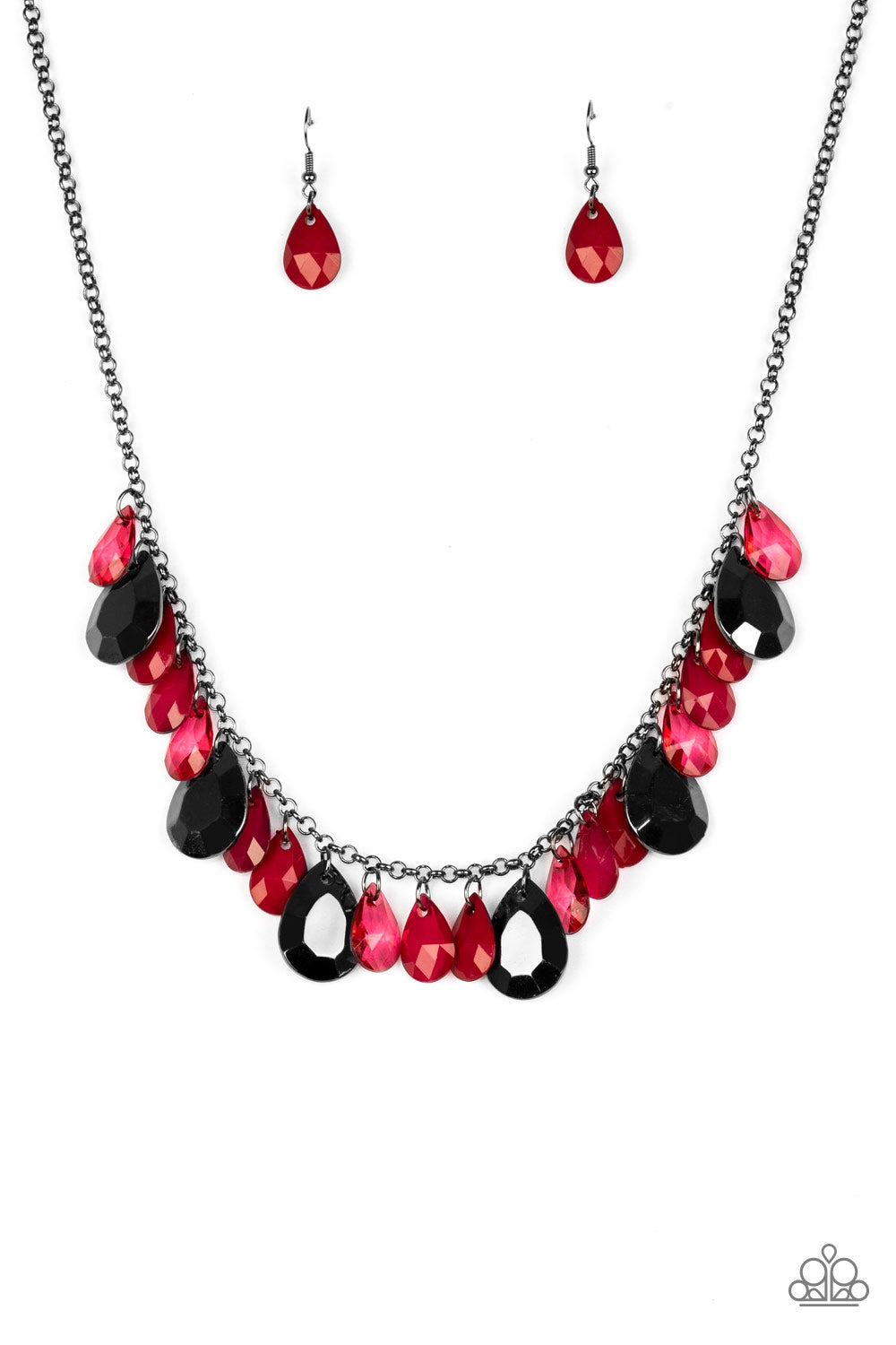 Paparazzi Hurricane Season - Red Necklace - A Finishing Touch 