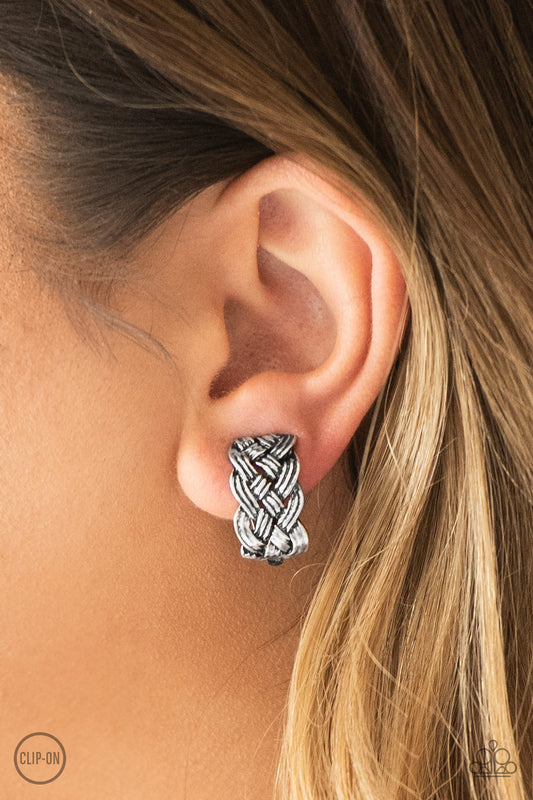 Paparazzi Urban Ulterior - Silver Clip-On Earrings - A Finishing Touch 