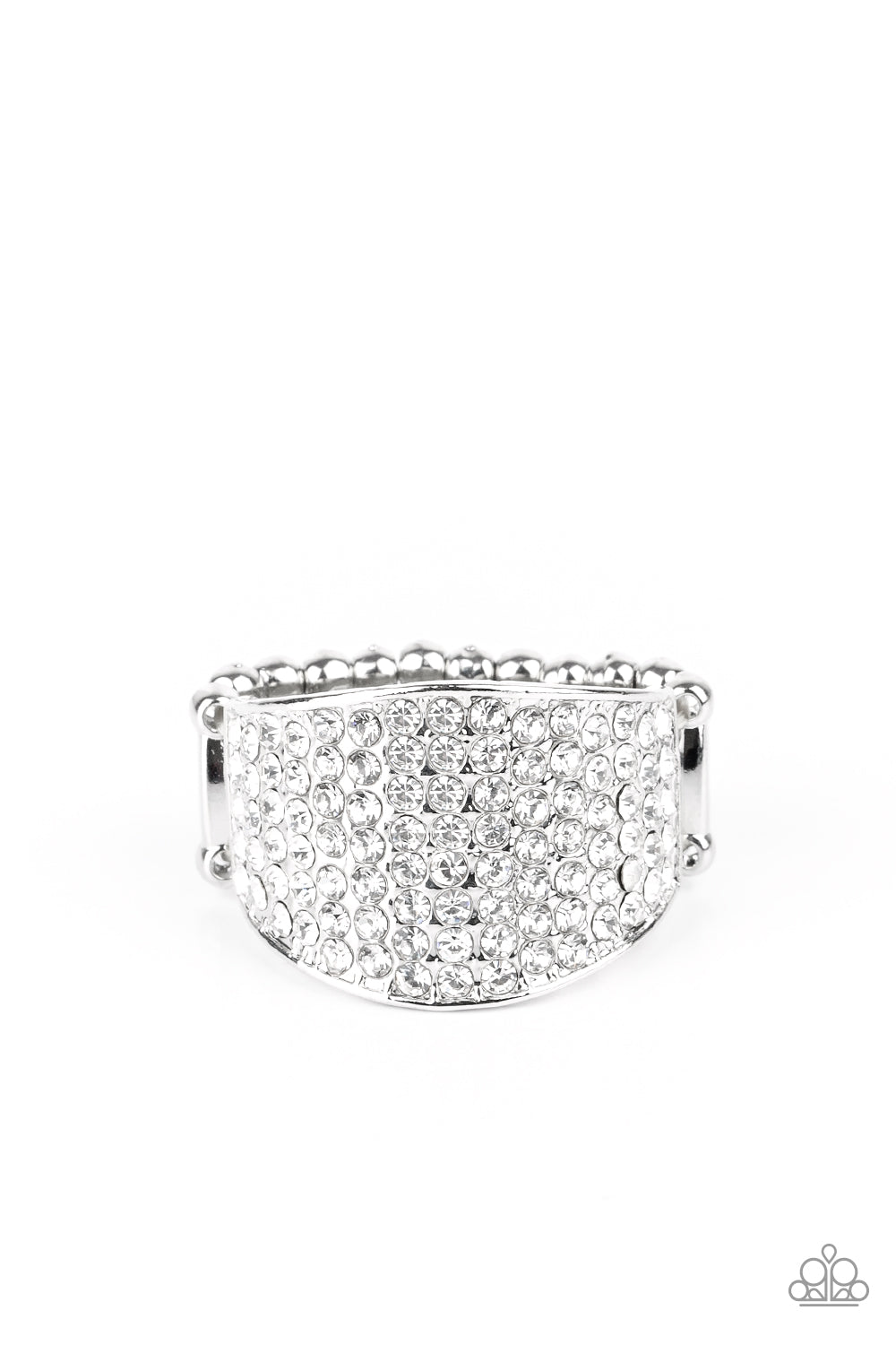 Paparazzi Kaboom! - White Ring - A Finishing Touch Jewelry