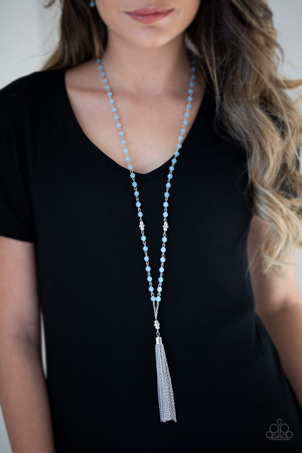 Paparazzi Tassel Takeover - Blue Necklace - A Finishing Touch 