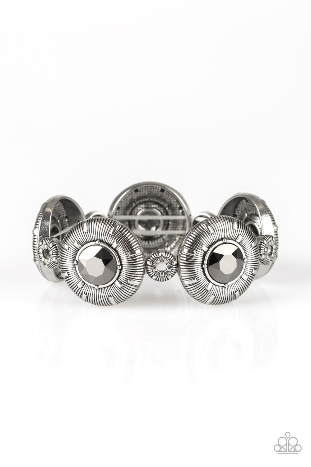 Cute Bracelet - Paparazzi Original Opulence - Silver Hematite Bracelet Paparazzi jewelry image