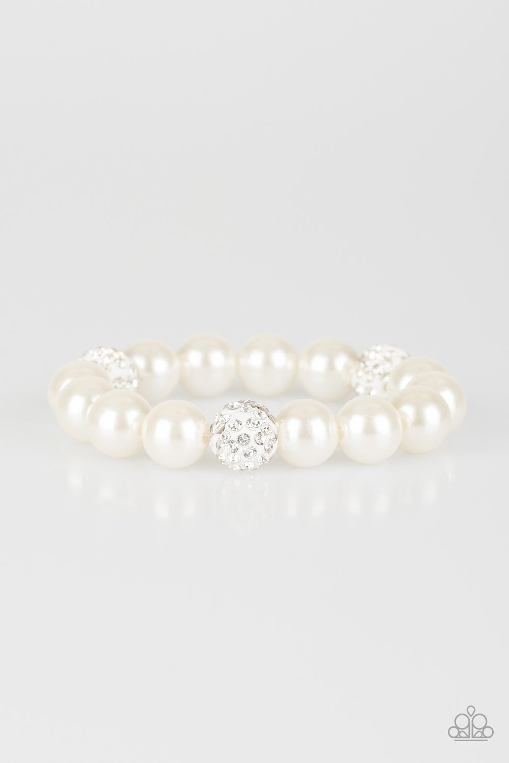 Paparazzi Cake Walk - White Pearl Bracelet - A Finishing Touch 