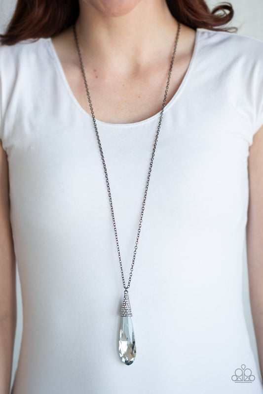 Paparazzi Jaw-Droppingly Jealous - Black Teardrop Necklace - A Finishing Touch 