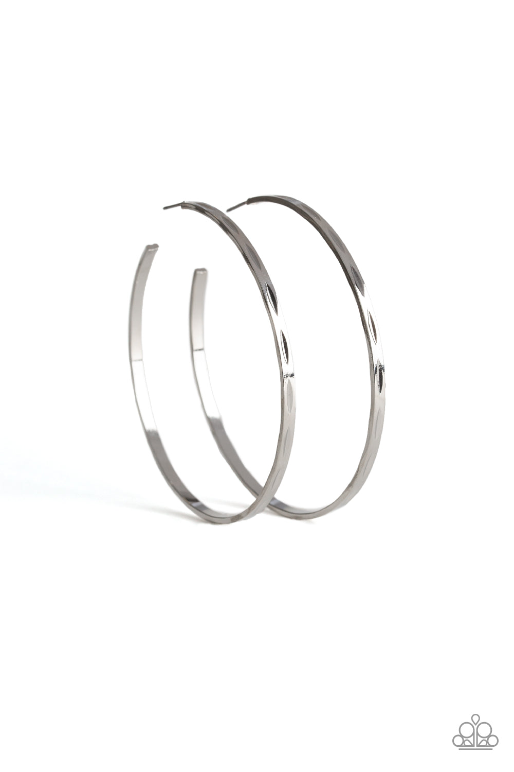 Paparazzi Full On Radical - Silver Earrings - A Finishing Touch 