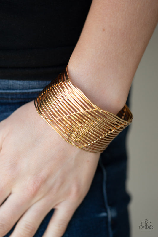 Paparazzi   Retro Revamp - Gold Bracelet - A Finishing Touch 