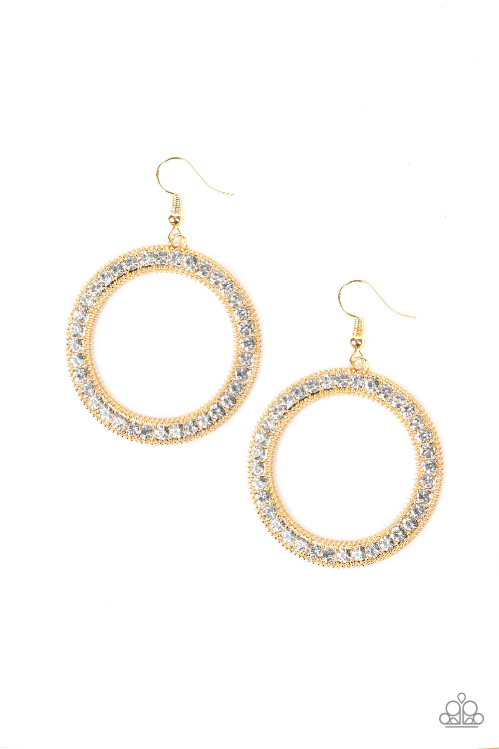 Paparazzi Haute Halo - Gold Earrings - A Finishing Touch 