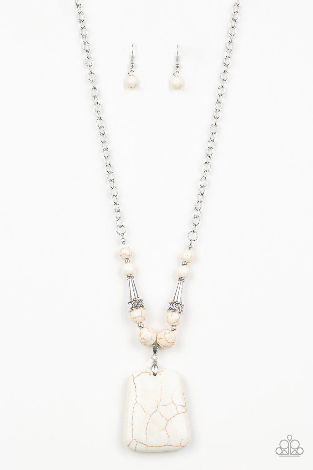 Paparazzi Sandstone Oasis - White Necklace - A Finishing Touch 