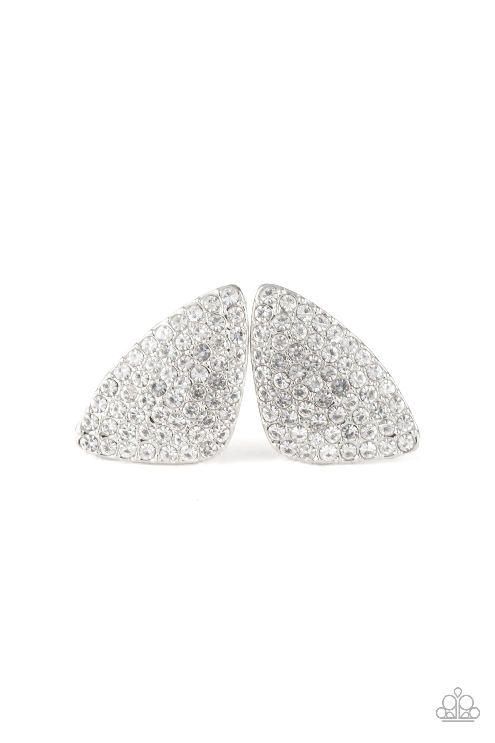 Paparazzi Supreme Sheen - White Post Earrings - A Finishing Touch 