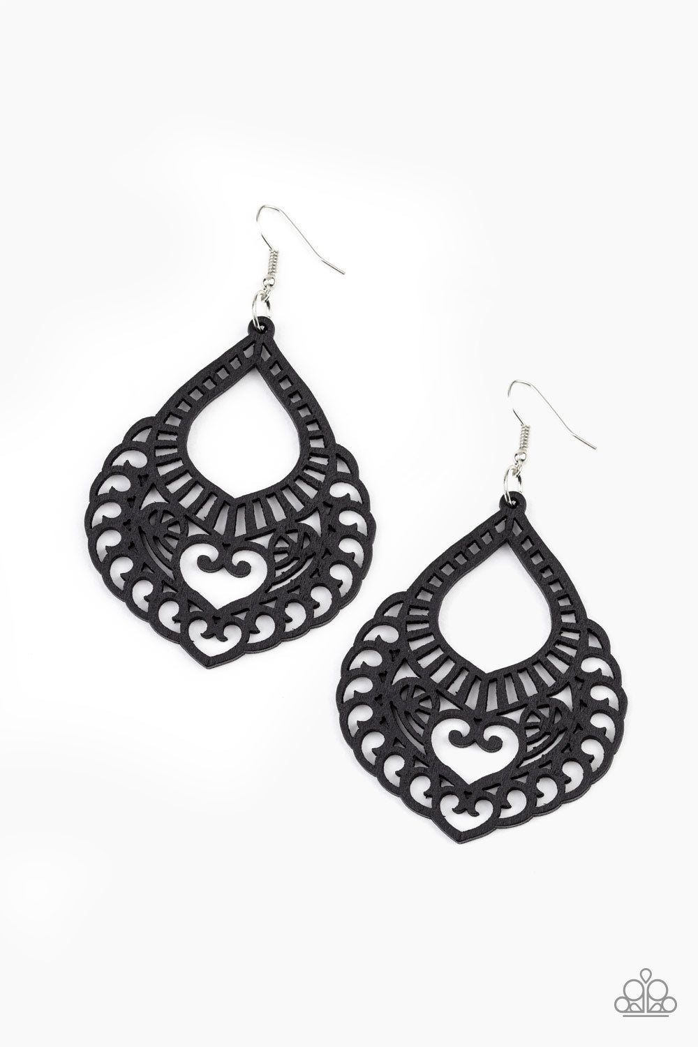 Paparazzi If You WOOD Be So Kind - Black Earrings - A Finishing Touch 
