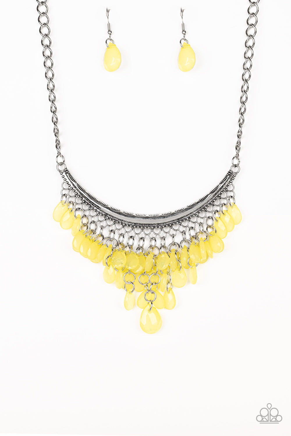 Paparazzi Rio Rainfall - Yellow Necklace - A Finishing Touch 