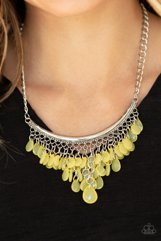 Paparazzi Rio Rainfall - Yellow Necklace - A Finishing Touch 