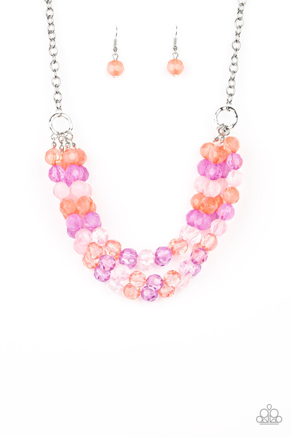 Paparazzi Summer Ice - Multi Crystal-Like Necklace - A Finishing Touch 