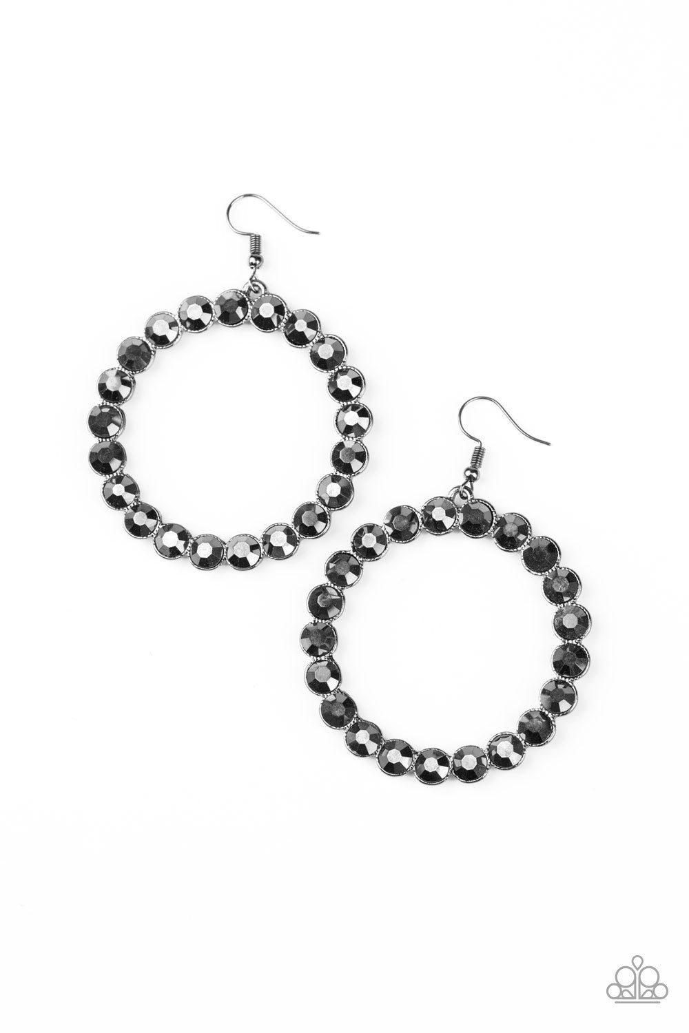 Paparazzi Welcome to the GLAM-boree - Black Earrings - A Finishing Touch 