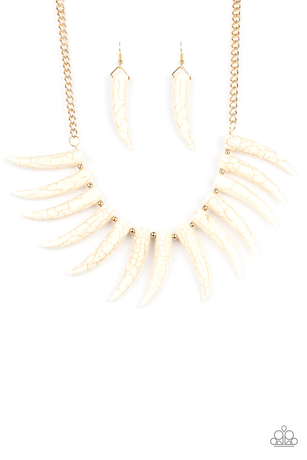 Paparazzi Tusk Tundra - White Necklace - A Finishing Touch 