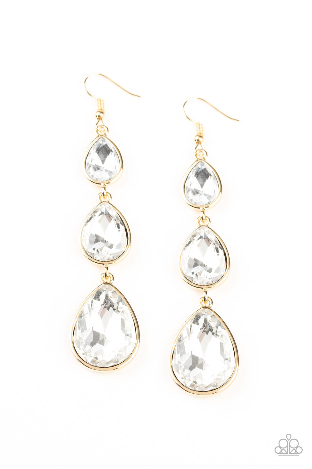 Paparazzi Metro Momentum - Gold Teardrop Earrings - A Finishing Touch 