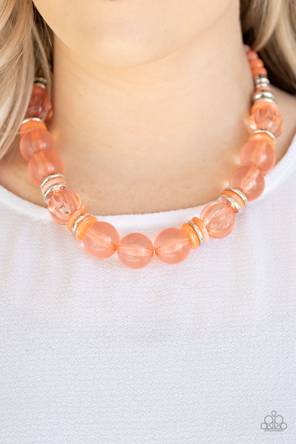 Paparazzi Bubbly Beauty - Orange Necklace - A Finishing Touch 