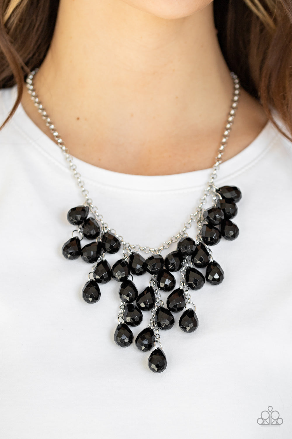 Paparazzi Serenely Scattered - Black Necklace - A Finishing Touch 