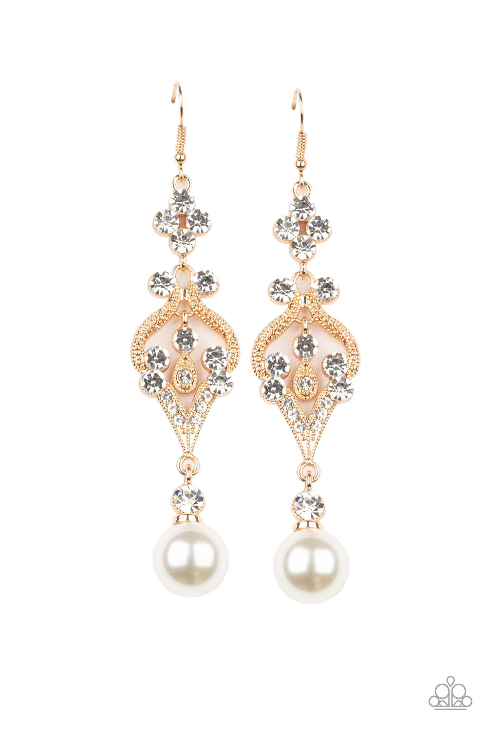 Paparazzi Elegantly Extravagant - Gold Earrings - A Finishing Touch 