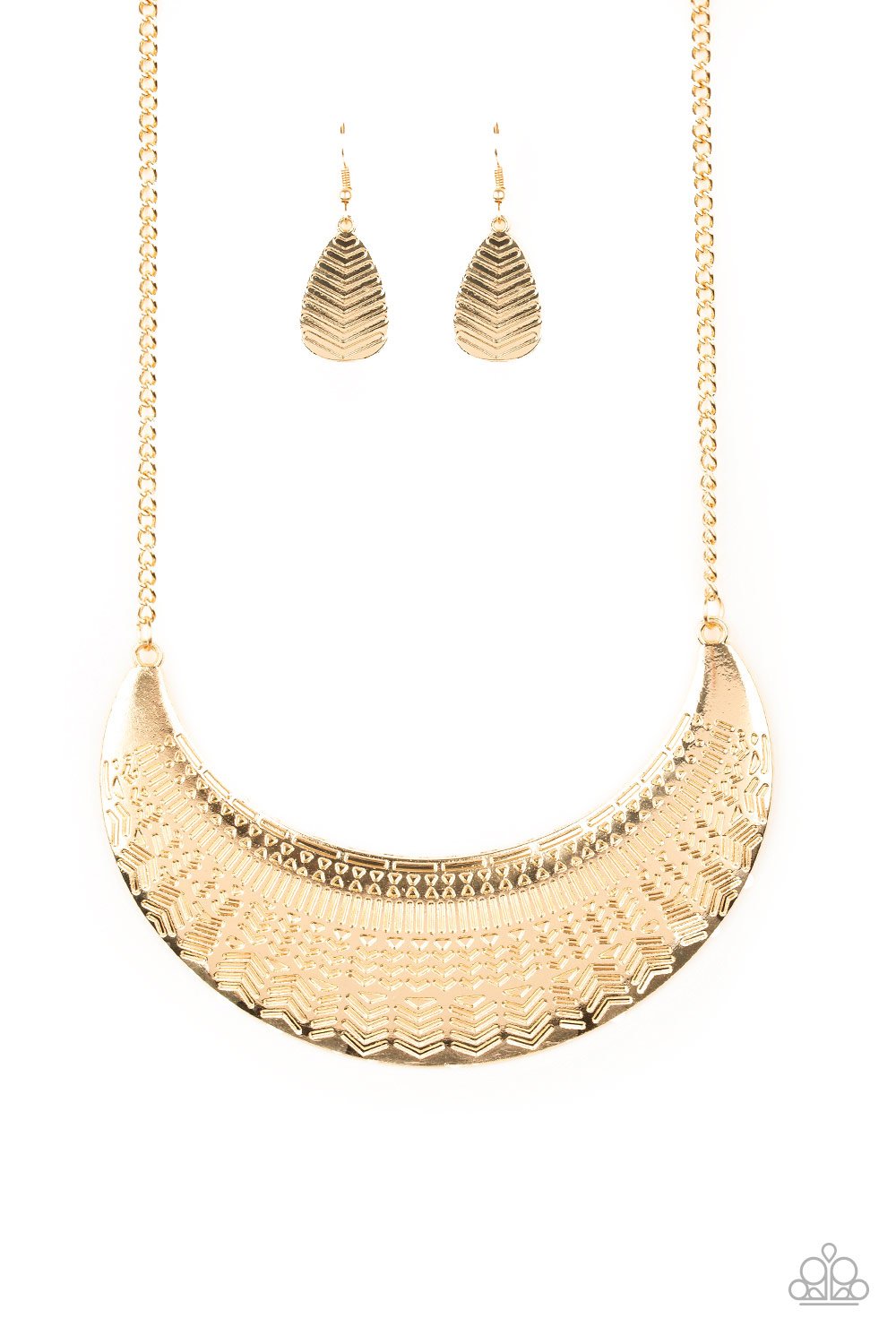 Paparazzi Large As Life - Gold Necklace - A Finishing Touch Jewelry