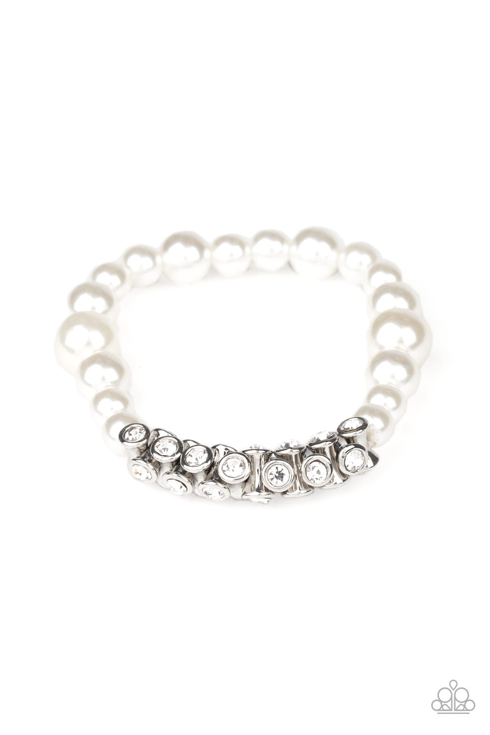 Paparazzi Traffic-Stopping Sparkle - White Bracelet - A Finishing Touch 