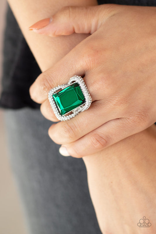 Paparazzi Deluxe Decadence - Green Ring - A Finishing Touch 