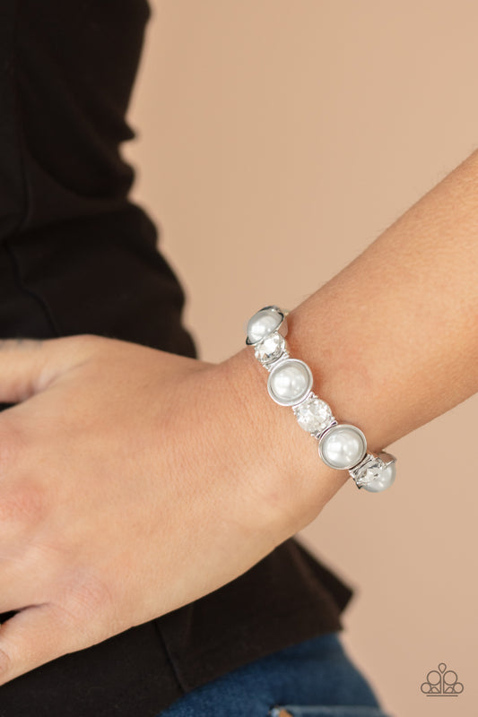 Paparazzi Elegant Entertainment - White Bracelet - A Finishing Touch Jewelry