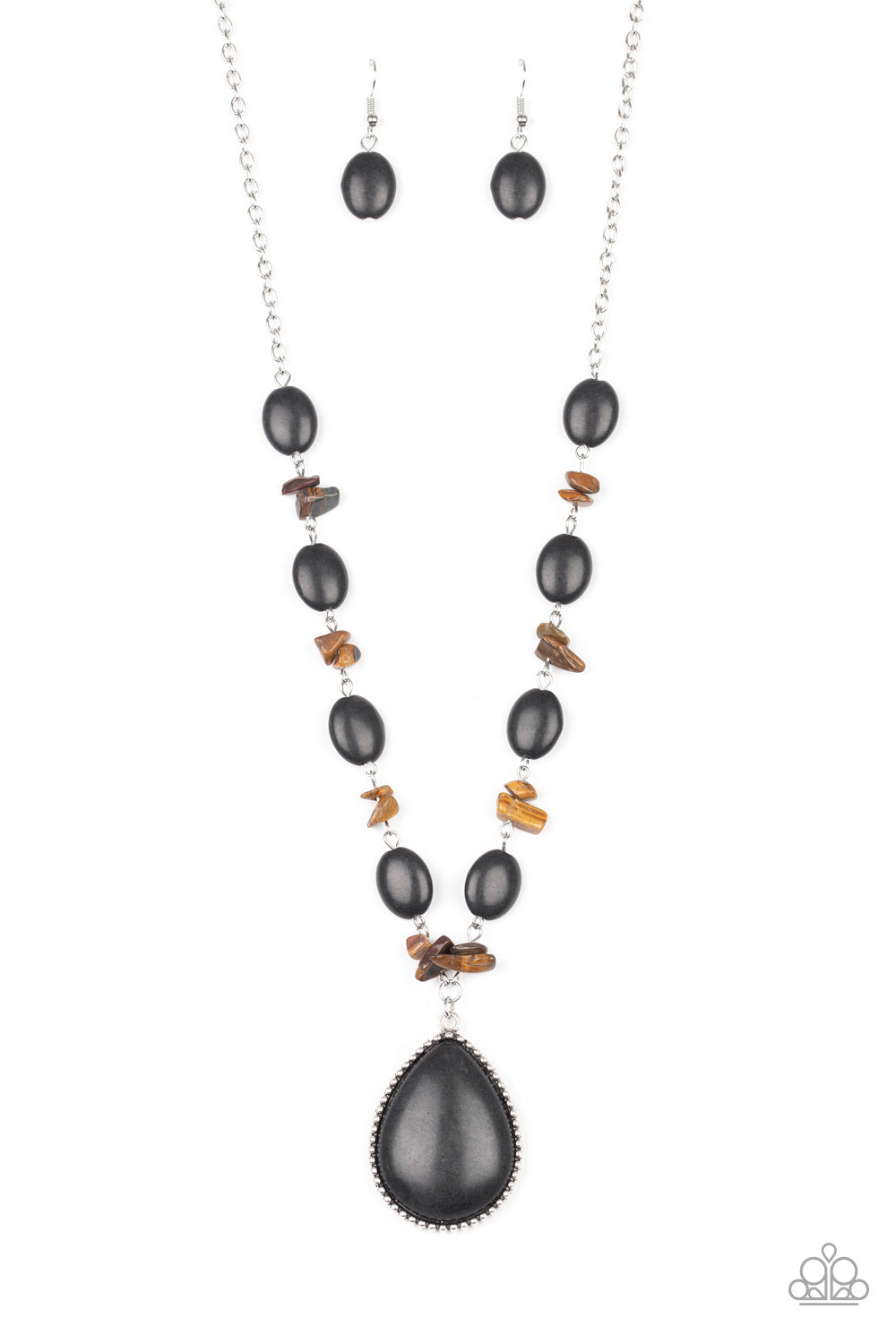 Paparazzi Desert Diva - Black Stone Necklace - A Finishing Touch 