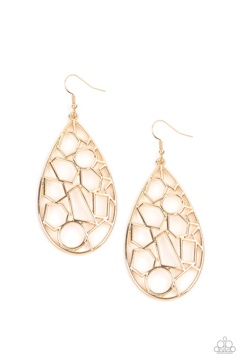 Paparazzi Reshaped Radiance - Gold Earrings - A Finishing Touch 